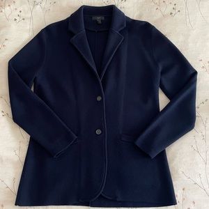 J Crew Merino Wool Sweater Blazer w/ Buttons Navy